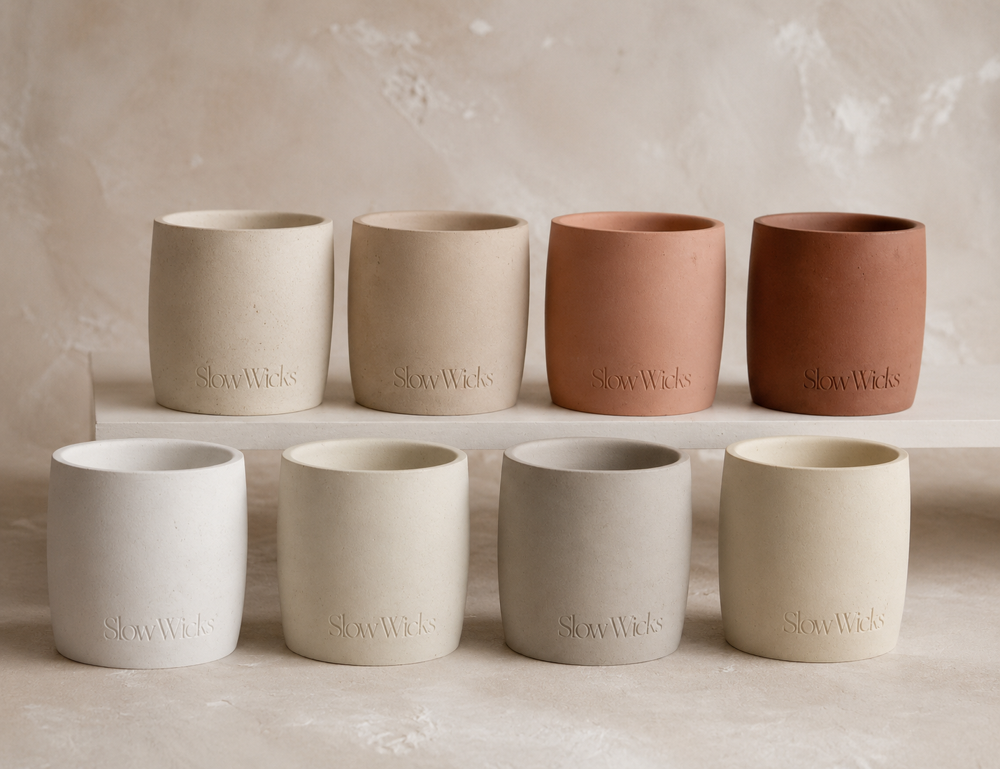Plaster scent object -- architectural plaster diffuser with refined surface texture