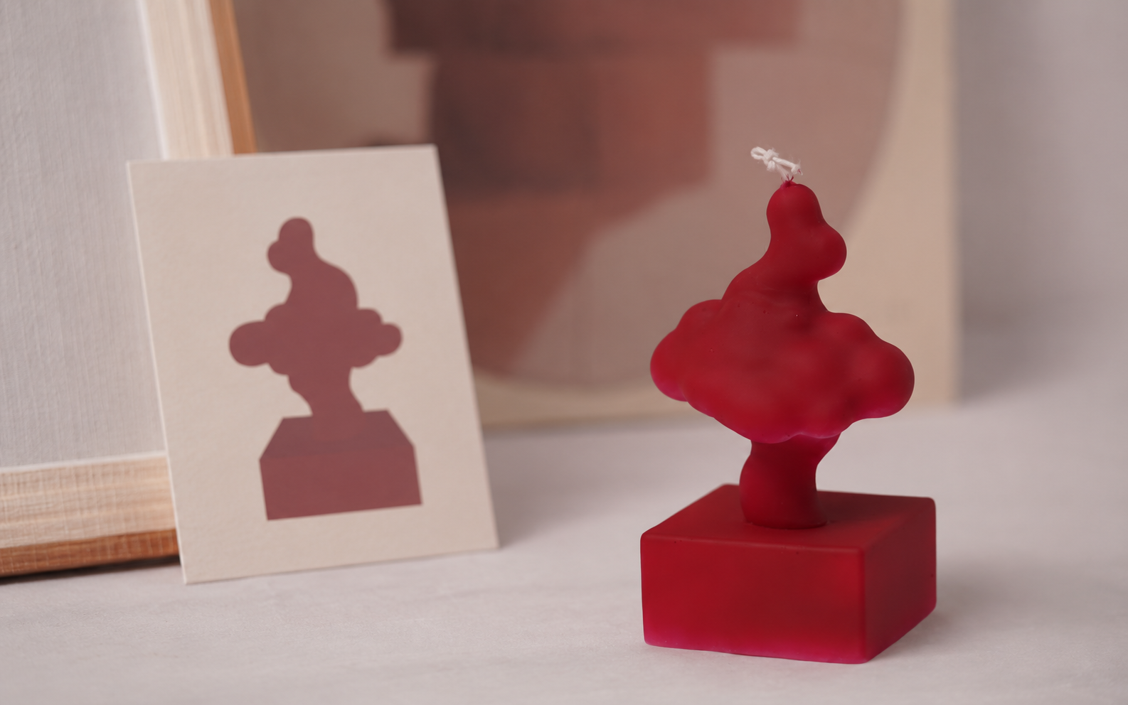 2D concept transformed into 3D sculptural candle prototype”
          class=