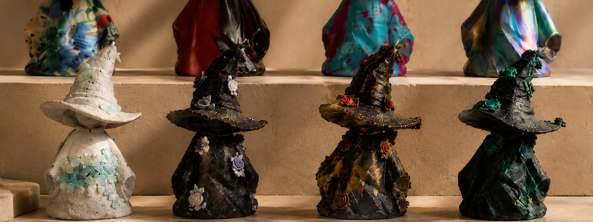 Sculptural candle silhouette -- mold form detail and freestanding candle structure