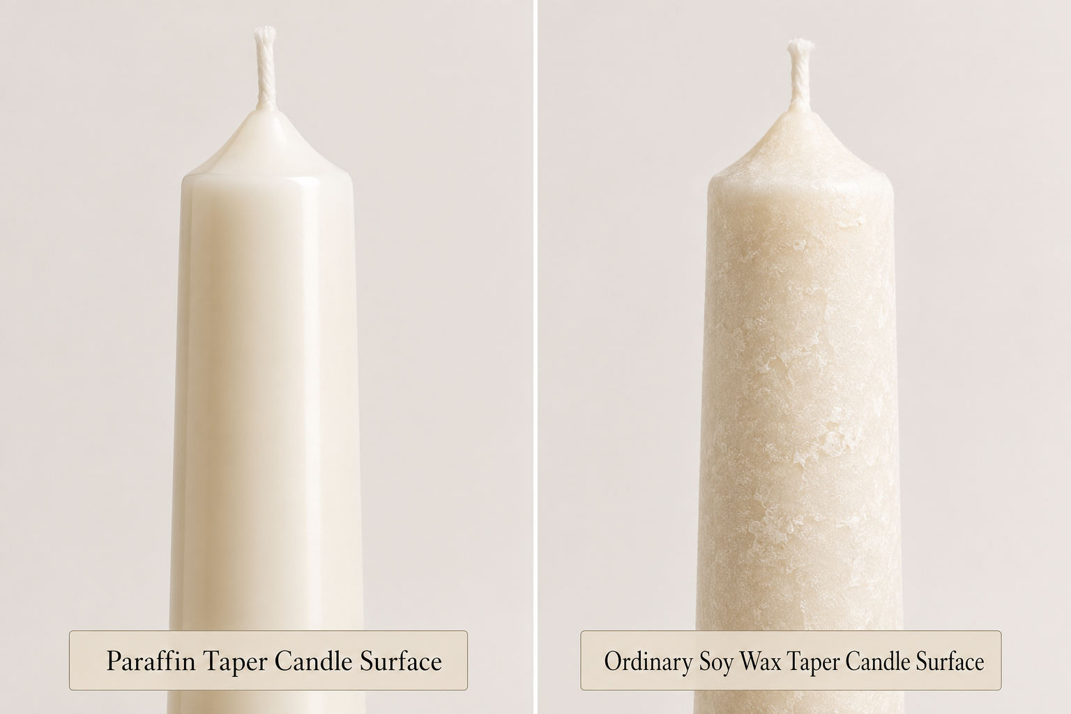 Comparison of paraffin and plant-based wax surface finish