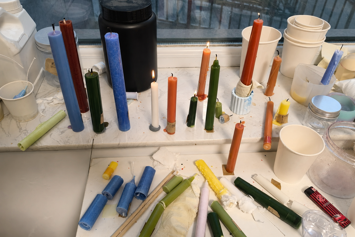 finished candle wick and burn testing