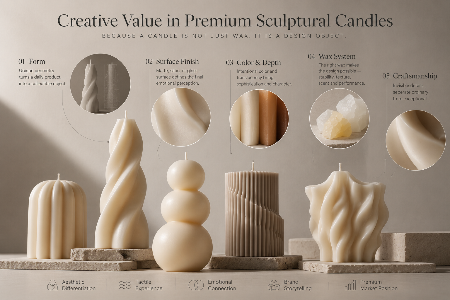 creative value in premium sculptural candles