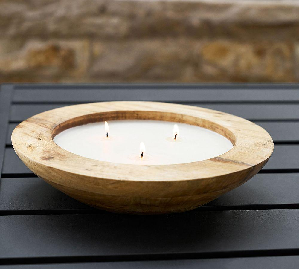 Wooden Bowl Candles